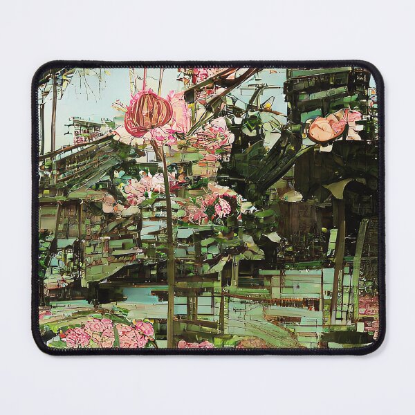 Item preview, Pink and Green Forest Glitch-AI Floral Art designed and sold by BioDigital-Jazz.
