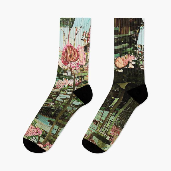 Item preview, Pink and Green Forest Glitch-AI Floral Art designed and sold by BioDigital-Jazz.