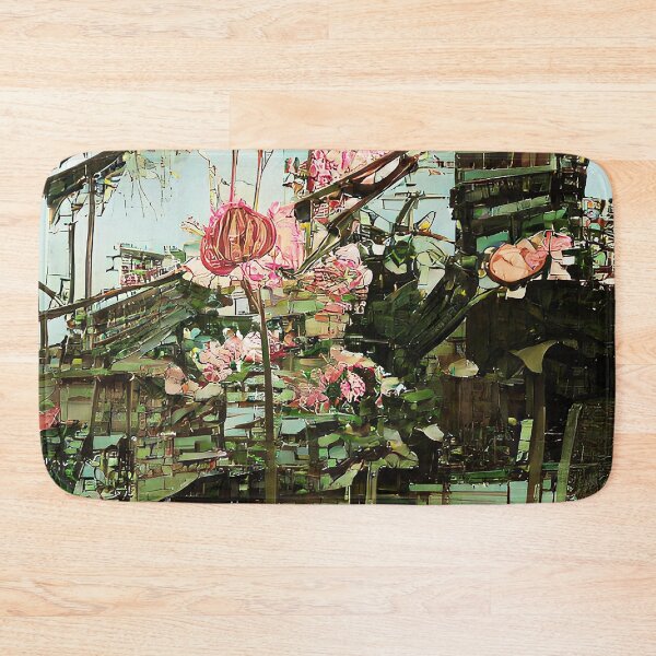 Item preview, Pink and Green Forest Glitch-AI Floral Art designed and sold by BioDigital-Jazz.