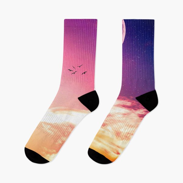 Item preview, Silhouette of Birds as Moon and Stars Emerge in Purple Sky designed and sold by DEL-Productions.