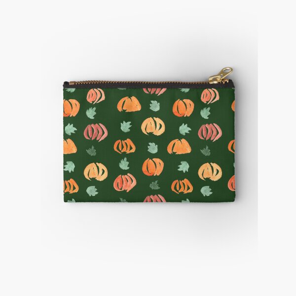 Item preview, Pumpkins with Leaves on Green designed and sold by Elena Simonova.