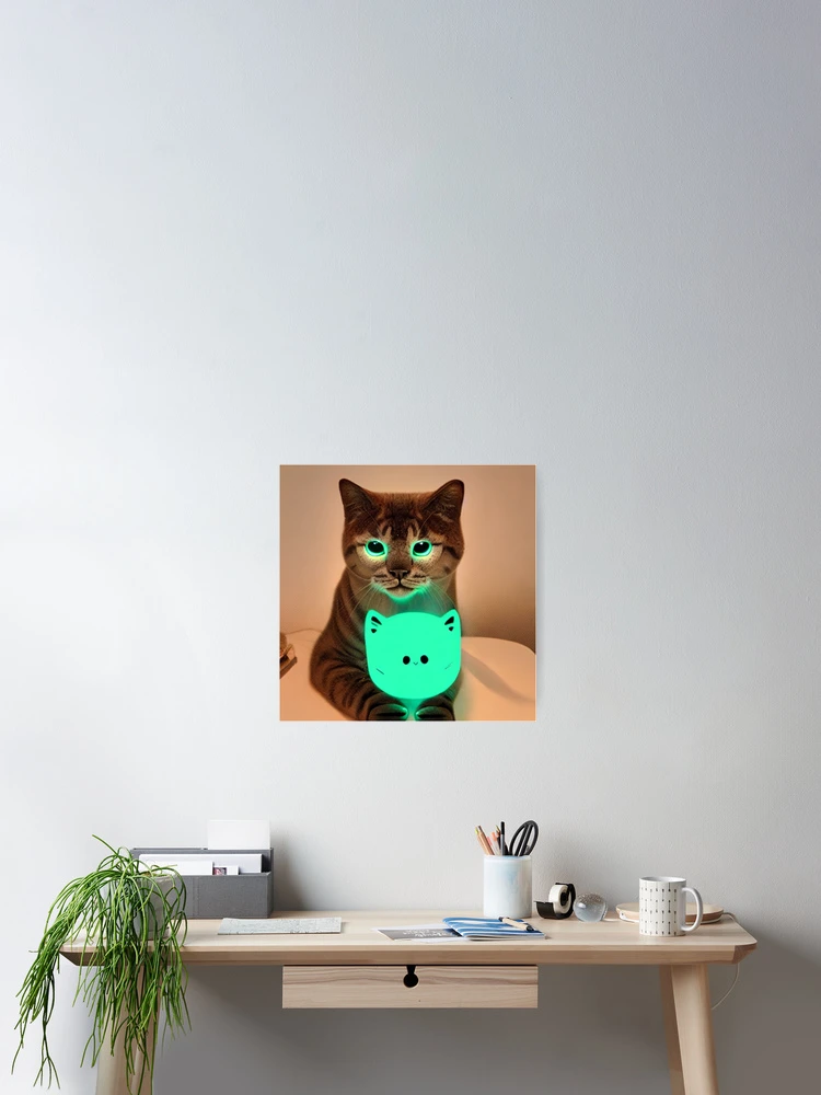 Thumbnail 2 of 3, Poster, Contemplative Cat designed and sold by TiltedCode.