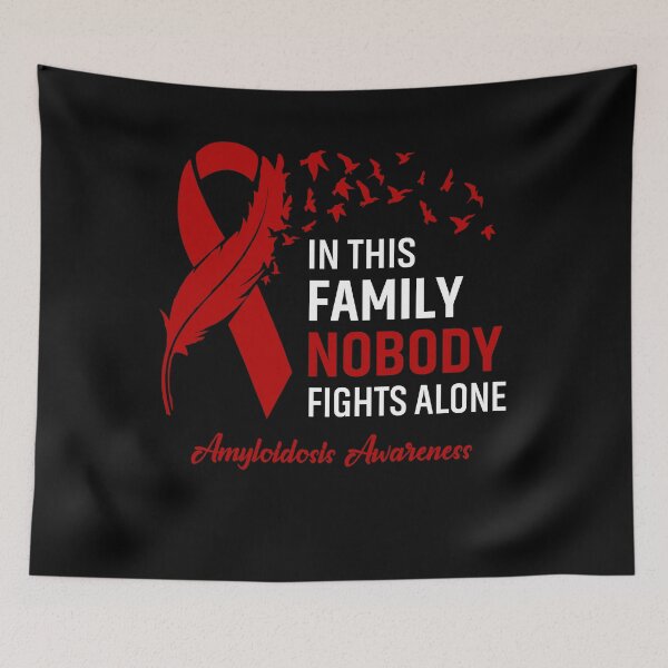 Item preview, In This Family Nobody Fights Alone Amyloidosis Awareness Feather Ribbon designed and sold by frechettee.