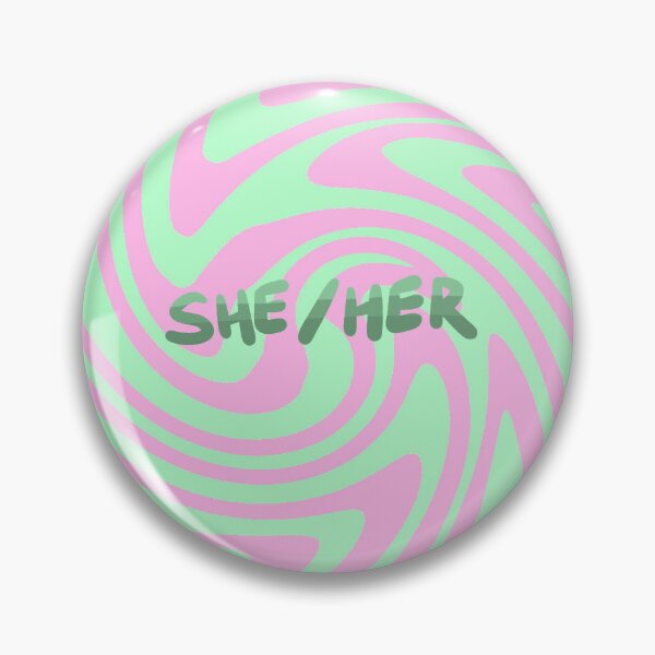 Item preview, Pronoun Pin - she/her designed and sold by demegod-dess.