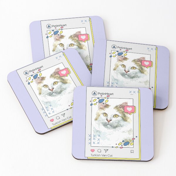 Item preview, Turkish Van Cat Breed Watercolor Item-54 By PetinHeart designed and sold by PetinHeart.
