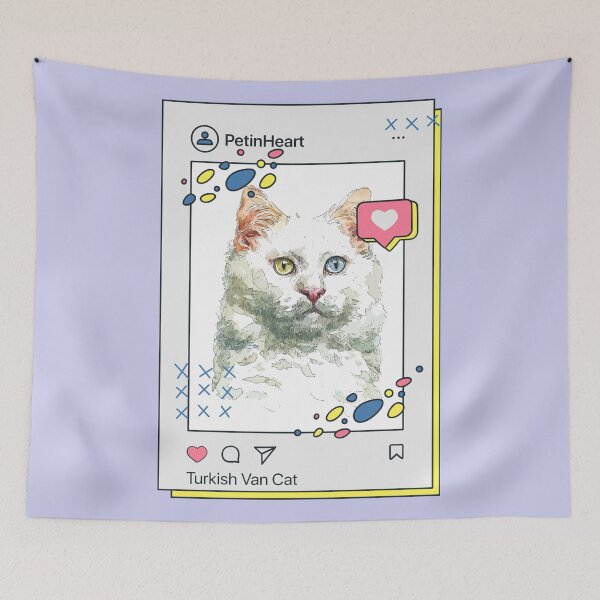 Item preview, Turkish Van Cat Breed Watercolor Item-52 By PetinHeart designed and sold by PetinHeart.