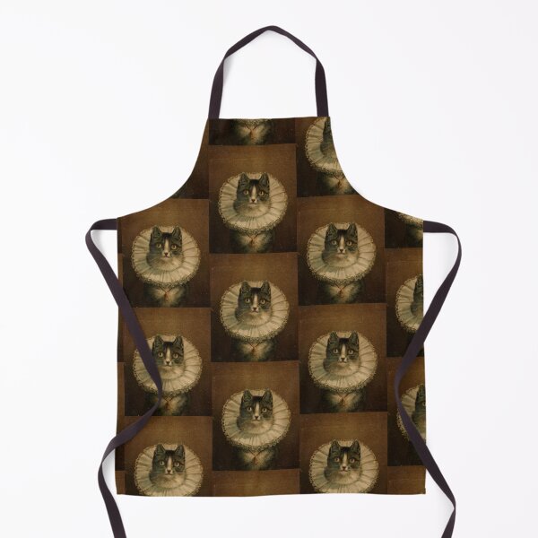 Item preview, Checkered Tabby Cat in Elizabethan Lace Collar Print designed and sold by Elizabeth Szkirpan.