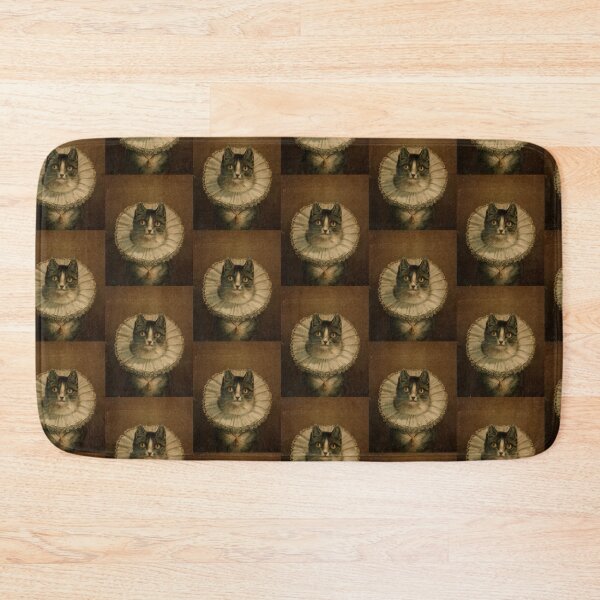 Item preview, Checkered Tabby Cat in Elizabethan Lace Collar Print designed and sold by Elizabeth Szkirpan.