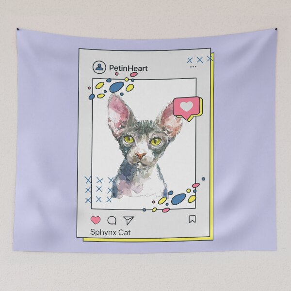 Item preview, Sphynx Cat Breed Watercolor Item-50 By PetinHeart designed and sold by PetinHeart.