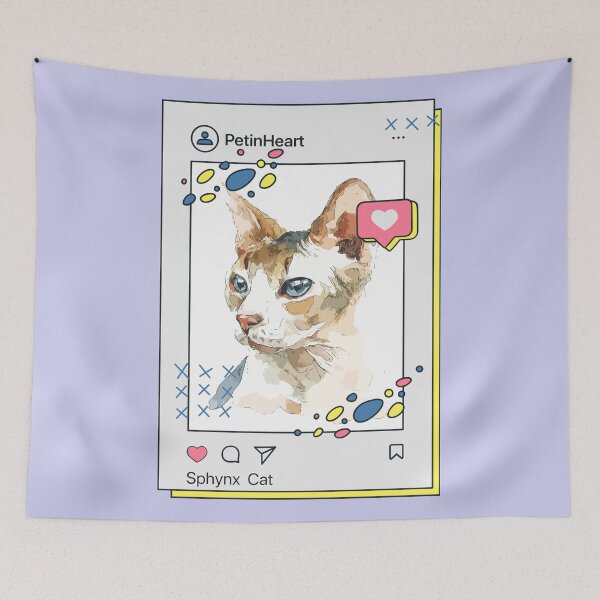 Item preview, Sphynx Cat Breed Watercolor Item-49 By PetinHeart designed and sold by PetinHeart.