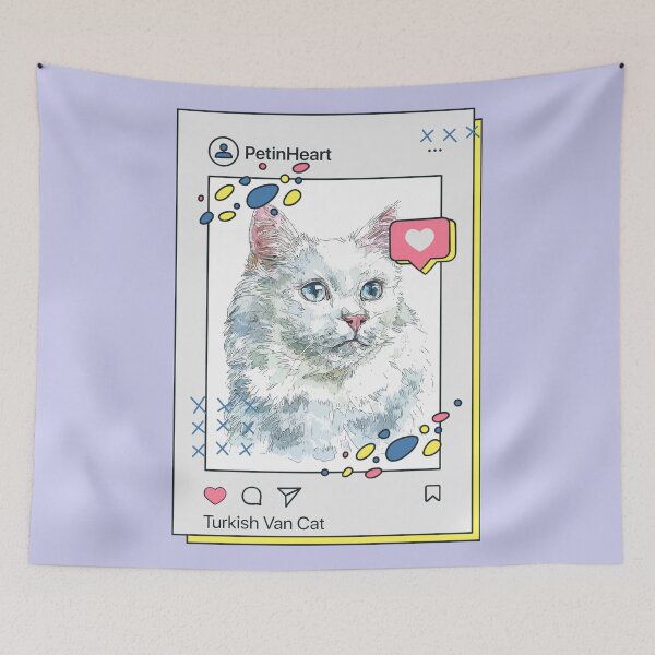 Item preview, Turkish Van Cat Breed Watercolor Item-55 By PetinHeart designed and sold by PetinHeart.