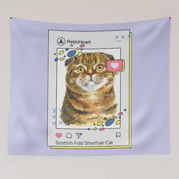 Item preview, Scottish Fold Shorthair Cat Breed Watercolor Item-38 By PetinHeart designed and sold by PetinHeart.