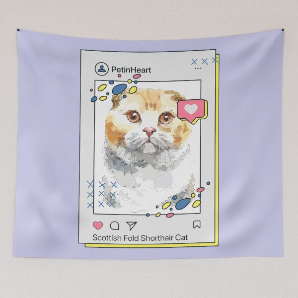 Item preview, Scottish Fold Shorthair Cat Breed Watercolor Item-39 By PetinHeart designed and sold by PetinHeart.