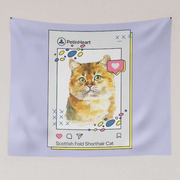 Item preview, Scottish Fold Shorthair Cat Breed Watercolor Item-41 By PetinHeart designed and sold by PetinHeart.