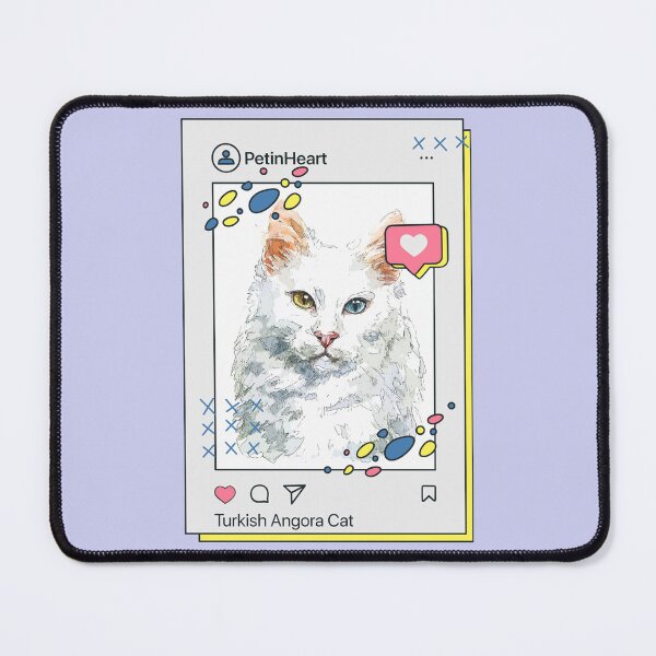 Item preview, Turkish Angora Cat Breed Watercolor Item-51 By PetinHeart designed and sold by PetinHeart.