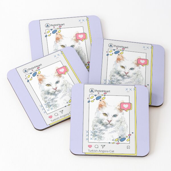 Item preview, Turkish Angora Cat Breed Watercolor Item-51 By PetinHeart designed and sold by PetinHeart.