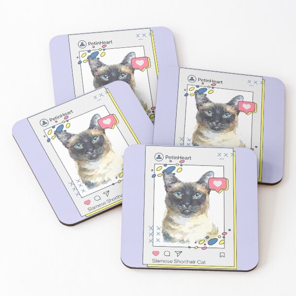 Item preview, Siamese Shorthair Cat Breed Watercolor Item-43 By PetinHeart designed and sold by PetinHeart.