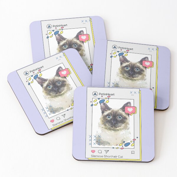 Item preview, Siamese Shorthair Cat Breed Watercolor Item-42 By PetinHeart designed and sold by PetinHeart.