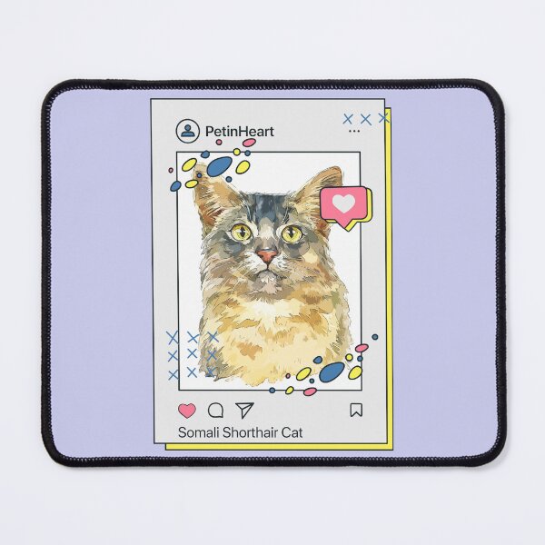 Item preview, Somali Shorthair Cat Breed Watercolor Item-47 By PetinHeart designed and sold by PetinHeart.