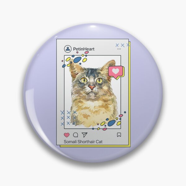 Item preview, Somali Shorthair Cat Breed Watercolor Item-47 By PetinHeart designed and sold by PetinHeart.