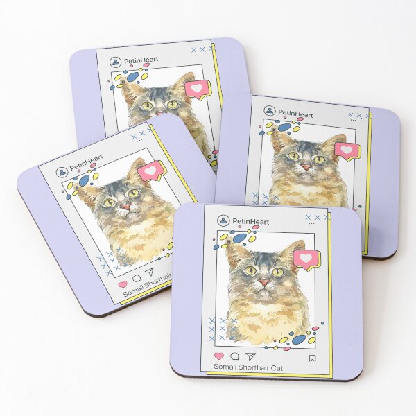 Item preview, Somali Shorthair Cat Breed Watercolor Item-47 By PetinHeart designed and sold by PetinHeart.