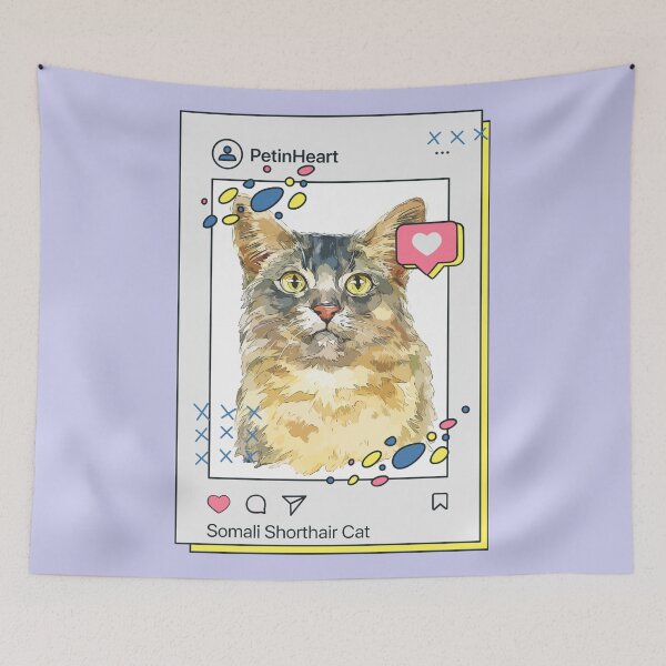 Item preview, Somali Shorthair Cat Breed Watercolor Item-47 By PetinHeart designed and sold by PetinHeart.