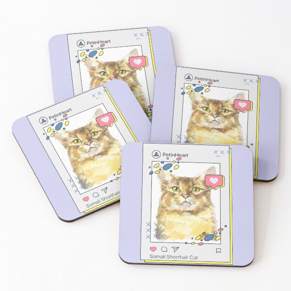 Item preview, Somali Shorthair Cat Breed Watercolor Item-48 By PetinHeart designed and sold by PetinHeart.