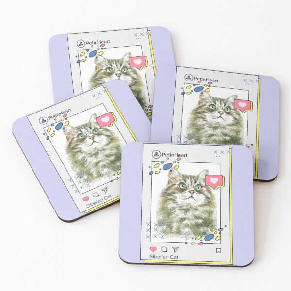 Item preview, Siberian Cat Breed Watercolor Item-46 By PetinHeart designed and sold by PetinHeart.