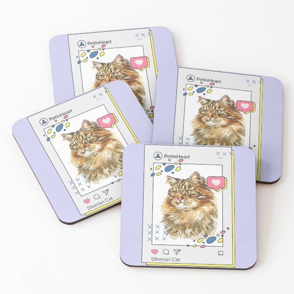Item preview, Siberian Cat Breed Watercolor Item-45 By PetinHeart designed and sold by PetinHeart.