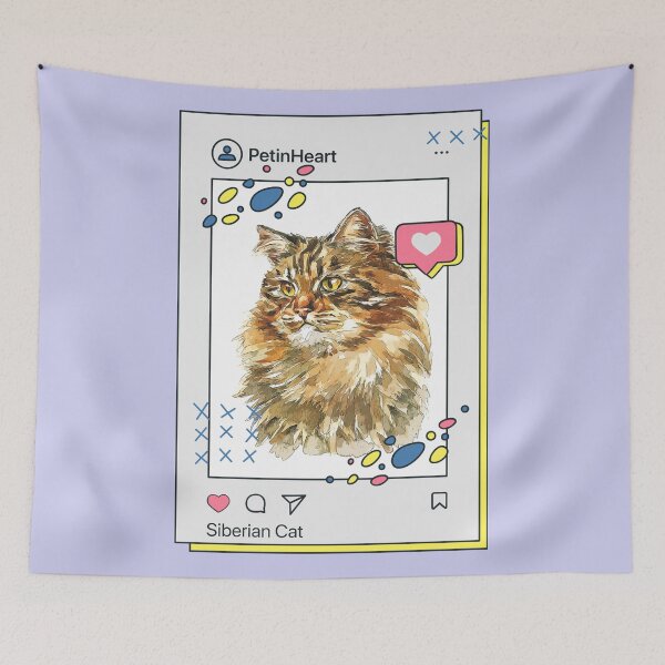Item preview, Siberian Cat Breed Watercolor Item-45 By PetinHeart designed and sold by PetinHeart.