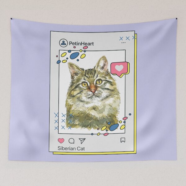 Item preview, Siberian Cat Breed Watercolor Item-44 By PetinHeart designed and sold by PetinHeart.