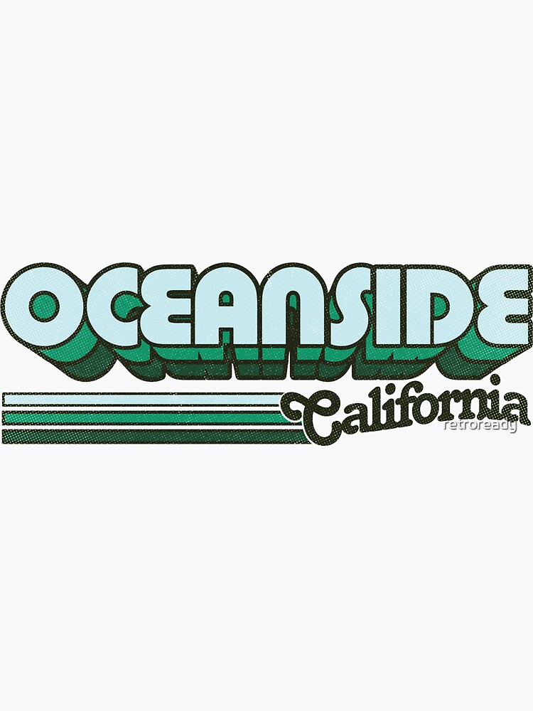 "Oceanside, CA City Stripes" Sticker by retroready Redbubble