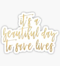 It's A Beautiful Day To Save Lives - Gold Foil Sticker