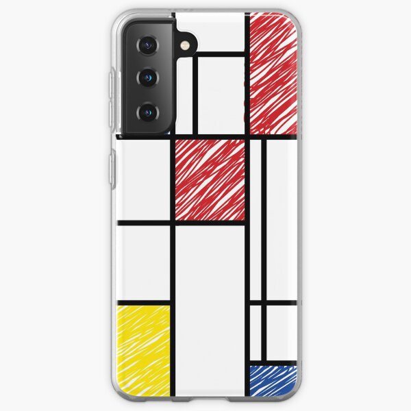 Mondrian Scribbles Minimalist De Stijl Modern Art © fatfatin Samsung Galaxy Soft Case