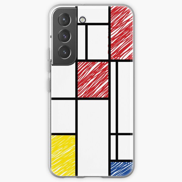 Mondrian Scribbles Minimalist De Stijl Modern Art © fatfatin Samsung Galaxy Soft Case