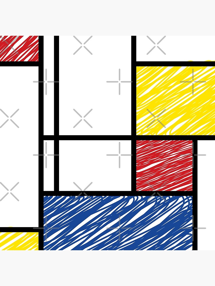 Mondrian Scribbles Minimalist De Stijl Modern Art © fatfatin by fatfatin