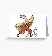 Tintin + Milou Hurry ! Greeting Card