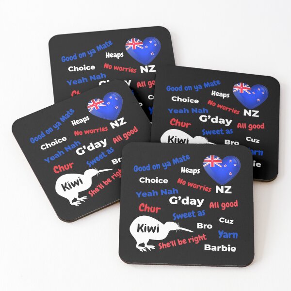 Item preview, New Zealand NZ Kiwi Words Expressions Humor Slang Dark designed and sold by Down Downunder.