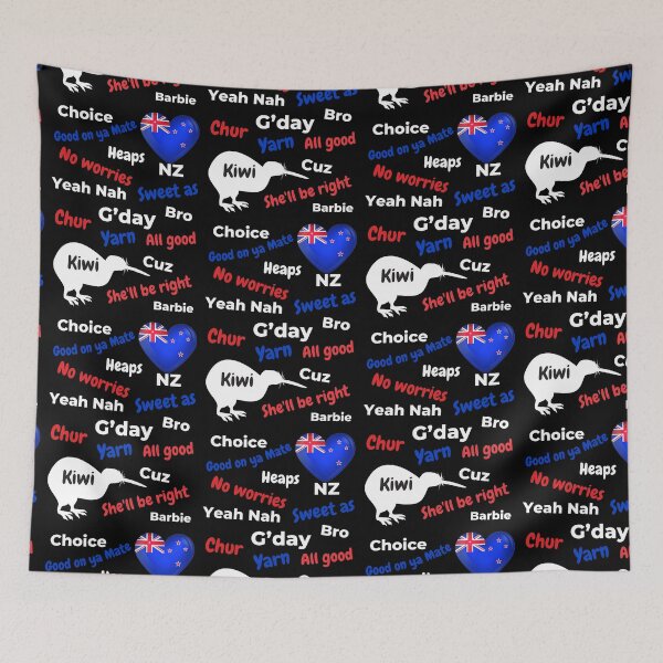 Item preview, New Zealand NZ Kiwi Words Expressions Humor Slang Dark designed and sold by Down Downunder.