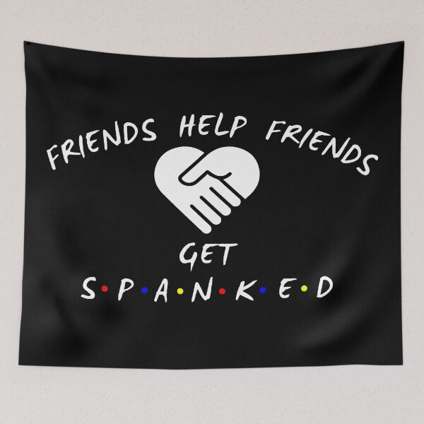 Item preview, Friends Help Friends - white text designed and sold by SpankoPodcast.