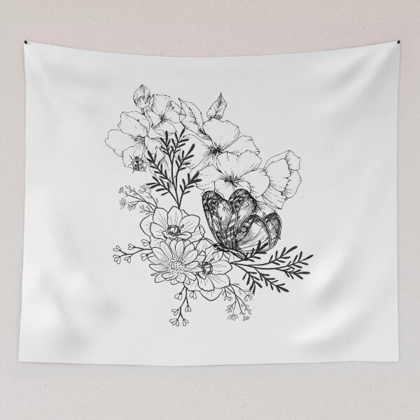 Item preview, Butterfly on flowers designed and sold by Zara Art House.