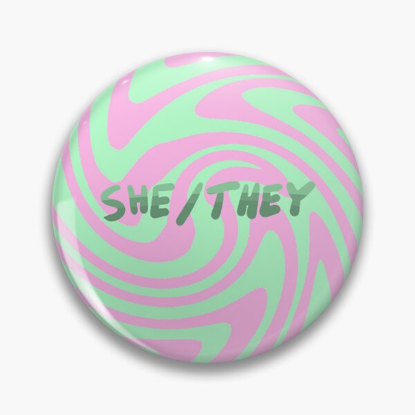 Item preview, Pronoun Pin - she/they designed and sold by demegod-dess.