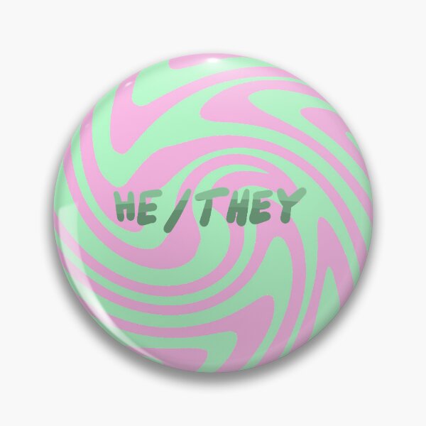 Item preview, Pronoun Pin - he/they designed and sold by demegod-dess.