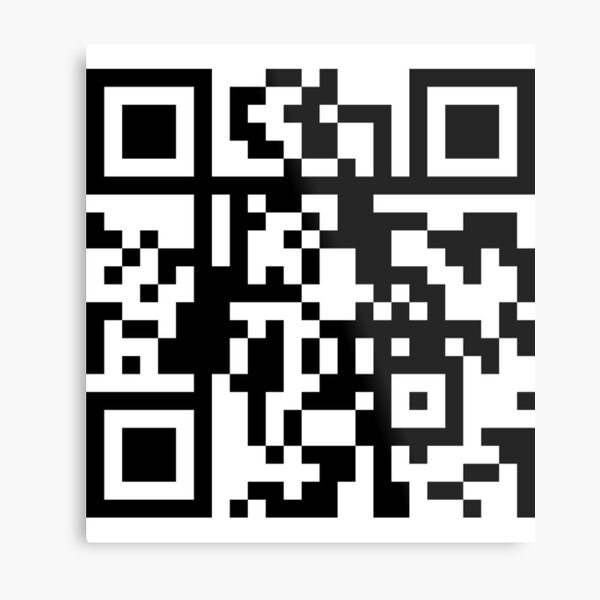 Rick Roll QR Code Prank Metal Print by Ally Says Hi - Pixels