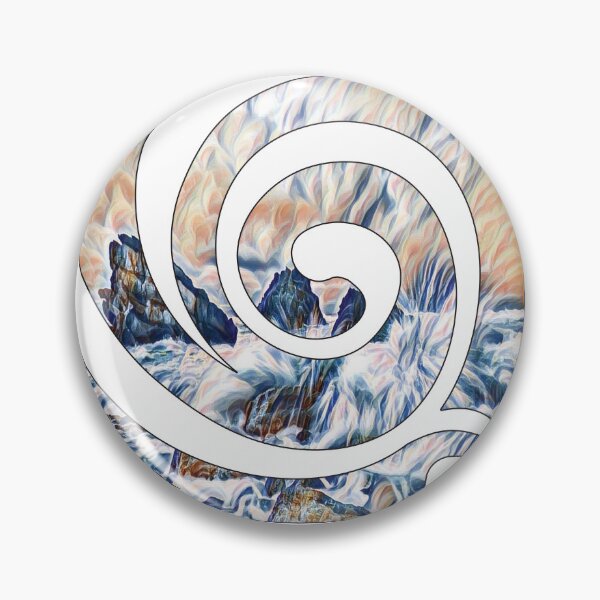 Item preview, Waves Crashing On Rocks Koru Swirl designed and sold by damonasplace.