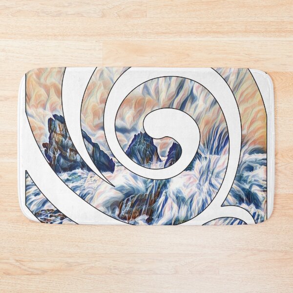 Item preview, Waves Crashing On Rocks Koru Swirl designed and sold by damonasplace.