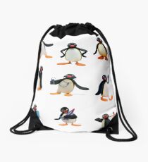 Pingu mood Drawstring Bag