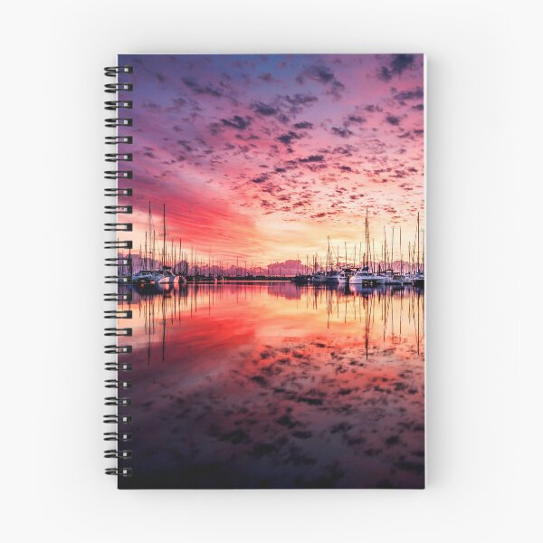 Item preview, MARITIME #3 - Red Sunset and Speckled Clouds Reflected at Marina designed and sold by DEL-Productions.