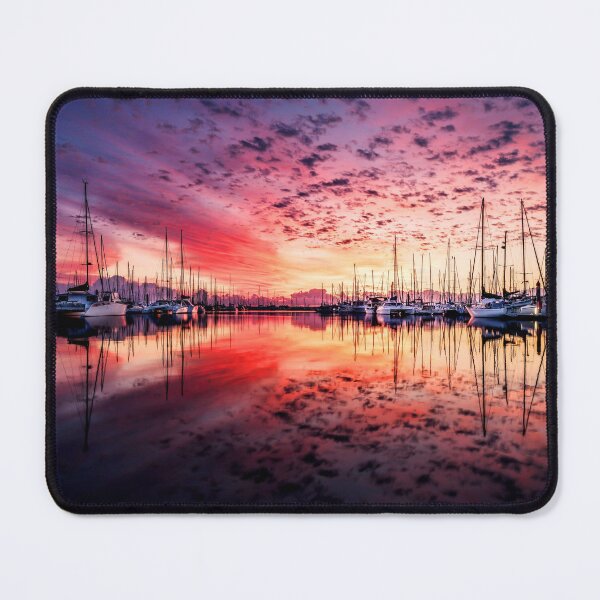 Item preview, MARITIME #3 - Red Sunset and Speckled Clouds Reflected at Marina designed and sold by DEL-Productions.
