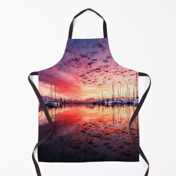 Item preview, MARITIME #3 - Red Sunset and Speckled Clouds Reflected at Marina designed and sold by DEL-Productions.